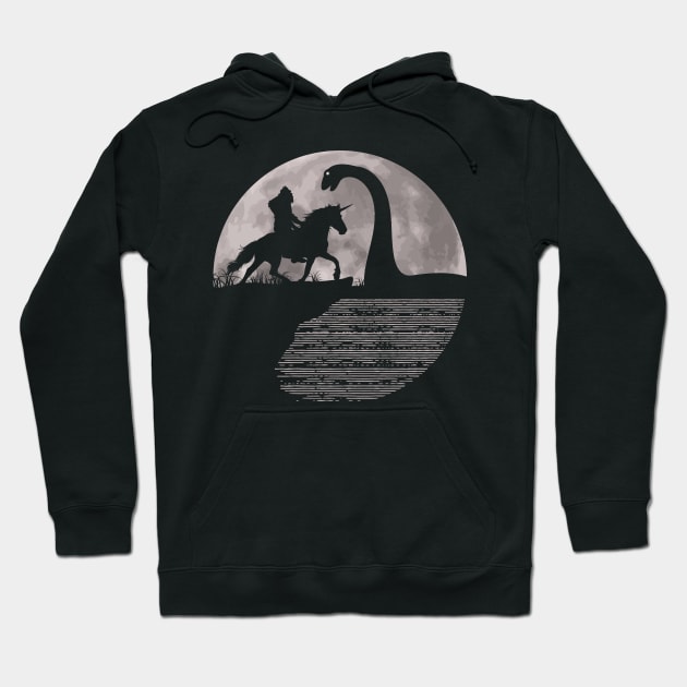 Bigfoot Ridin Unicorn And Loch Ness Monster Hoodie by Tesszero